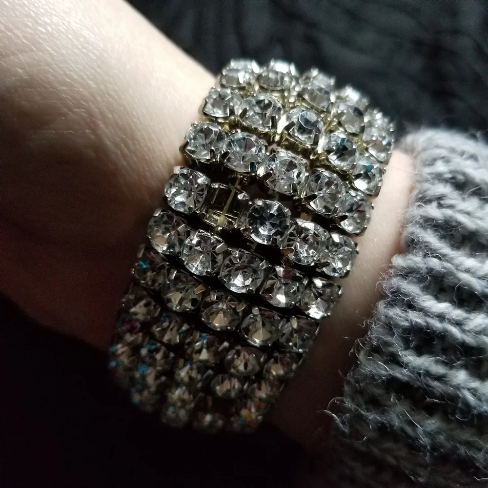 Sparkly bracelet diamante silver tone bracelet